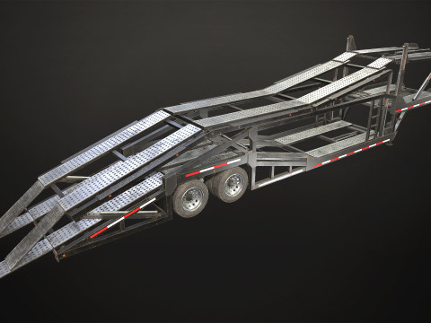 Car Carrier Trailer - Low Poly Modèle 3D