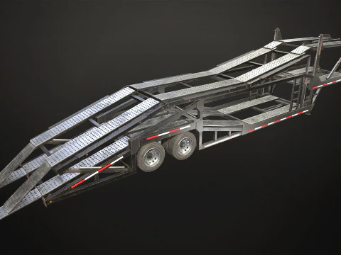 Car Carrier Trailer - Low Poly 3D Model