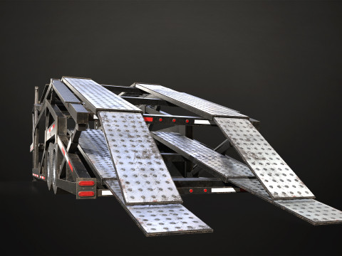 Car Carrier Trailer - Low Poly Modèle 3D
