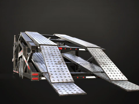 Car Carrier Trailer - Low Poly 3D Model