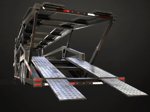 Car Carrier Trailer - Low Poly 3D Model
