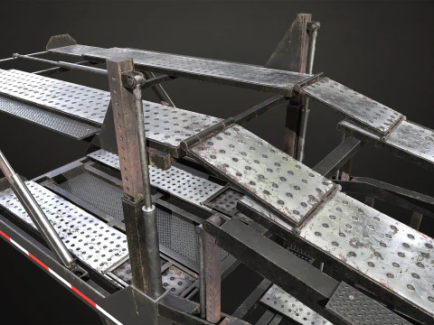 Car Carrier Trailer - Low Poly 3D Model