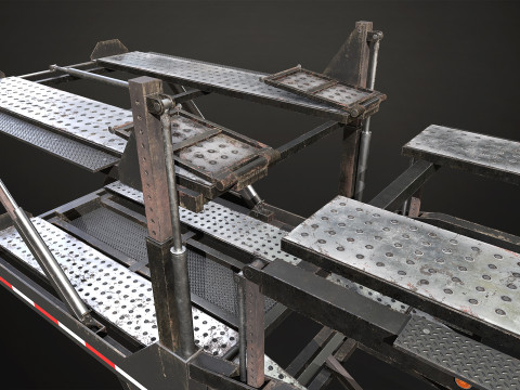 Car Carrier Trailer - Low Poly Modèle 3D
