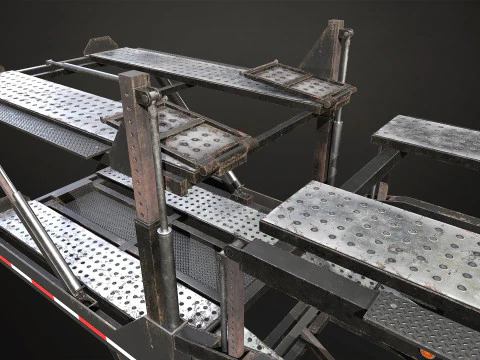 Car Carrier Trailer - Low Poly 3D Model