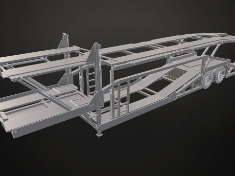 Car Carrier Trailer - Low Poly 3D Model