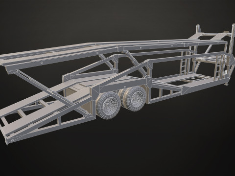 Car Carrier Trailer - Low Poly Modèle 3D