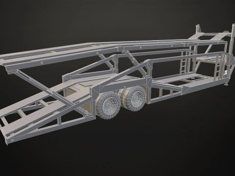 Car Carrier Trailer - Low Poly 3D Model