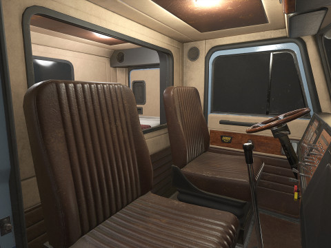 Flat Top Semi Truck Car Carrier Trailer - Low Poly 3D Model