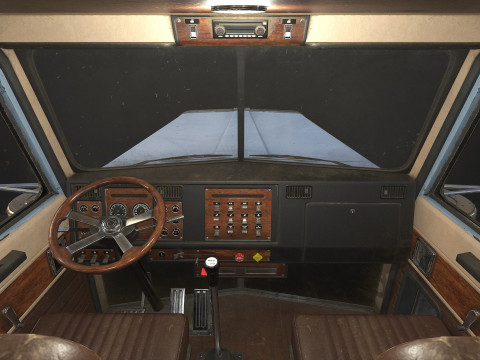 Flat Top Semi Truck Car Carrier Trailer - Low Poly 3D Model