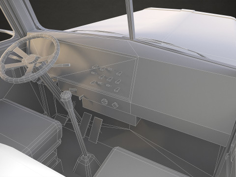 Flat Top Semi Truck Car Carrier Trailer - Low Poly 3D Model