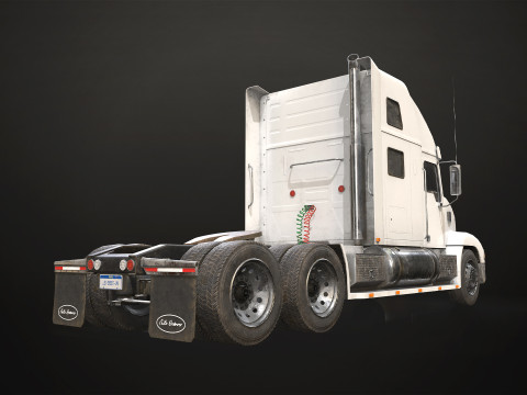 Semi Truck Car Carrier Trailer - Low Poly 3Dモデル