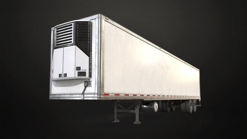 Refrigerated Trailer - Low Poly 3D-Modell .c4d .max .obj .3ds .fbx .stl .blend