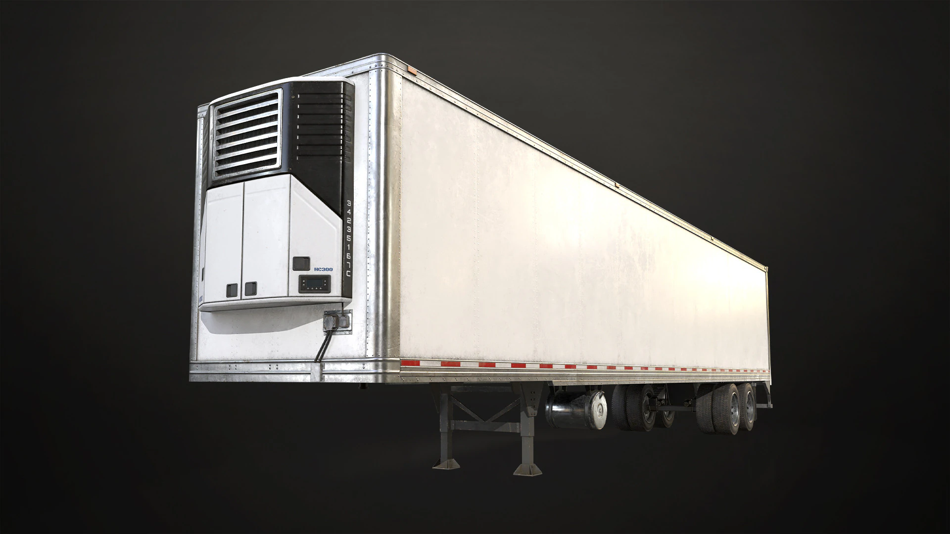 Refrigerated Trailer - Low Poly 3D Model .c4d .max .obj .3ds .fbx .stl .blend