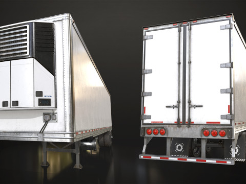 Refrigerated Trailer - Low Poly 3D-Modell