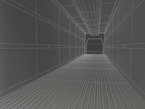 Flat Top Semi Truck Refrigerated Trailer - Low Poly 3D Model