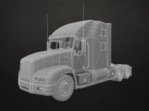 Semi Truck Refrigerated Trailer - Low Poly 3D Model