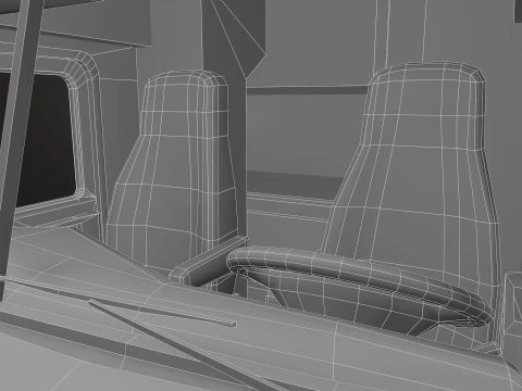 Semi Truck Refrigerated Trailer - Low Poly 3D Model