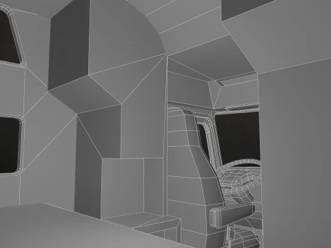 Semi Truck Refrigerated Trailer - Low Poly 3D Model