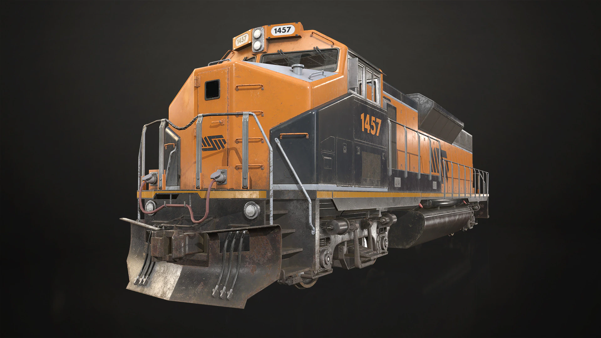 Diesel Locomotive - Low Poly 3D Model .c4d .max .obj .3ds .fbx .stl .blend 