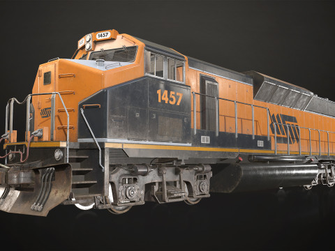 Diesel Locomotive - Low Poly 3D मॉडल