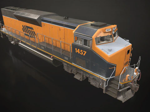 Diesel Locomotive - Low Poly 3D Model