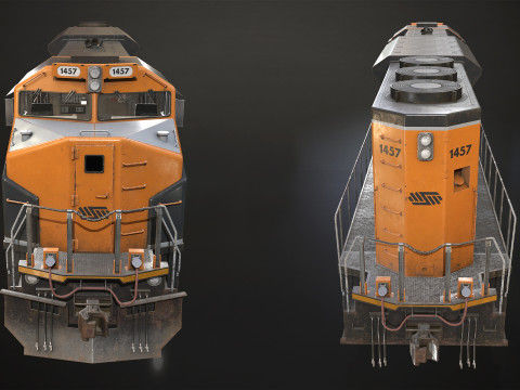 Diesel Locomotive - Low Poly 3D मॉडल