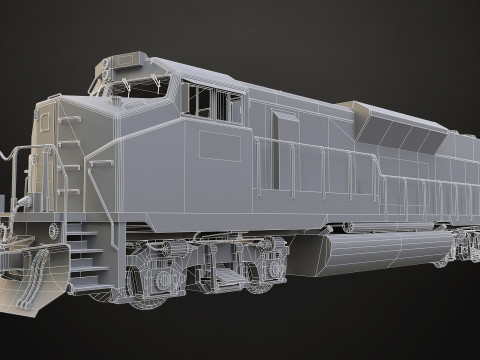 Diesel Locomotive - Low Poly 3D मॉडल