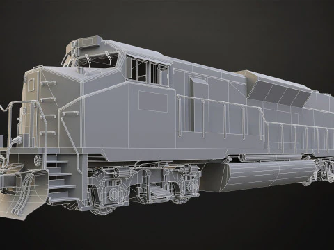 Diesel Locomotive - Low Poly 3D Model
