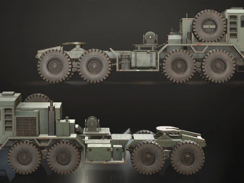Heavy Military Truck V1 - Tractor 3D Model