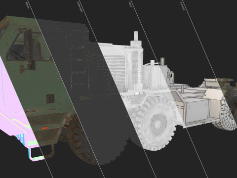 Heavy Military Truck V1 - Tractor Modèle 3D