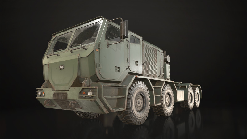 Heavy Military Truck V2 - Tractor 3D Модель .c4d .max .obj .3ds .fbx .stl .blend