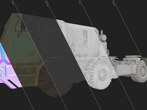 Heavy Military Truck V2 - Tractor 3D Модель