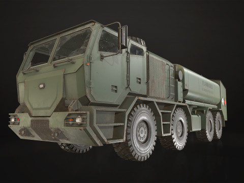 Heavy Military Truck V2 - Tanker 3D Модель