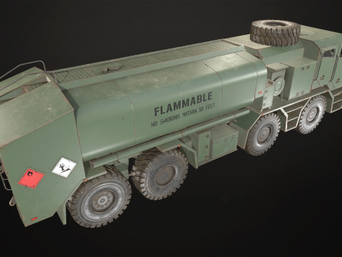 Heavy Military Truck V2 - Tanker Modelo 3D