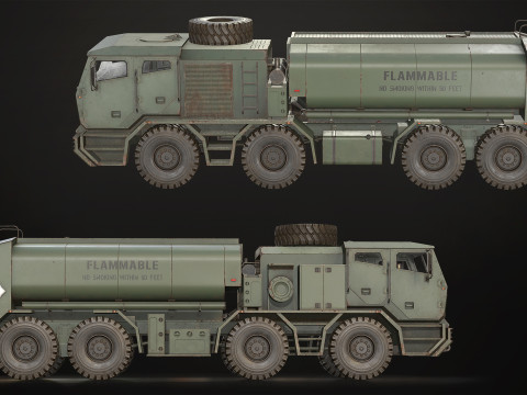 Heavy Military Truck V2 - Tanker Modelo 3D