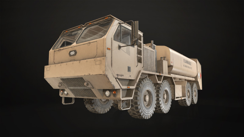 Heavy Military Truck V1 - Tanker Model 3D .c4d .max .obj .3ds .fbx .stl .blend