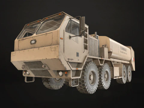 Camion militare pesante V1 - Cisterna Modello 3D