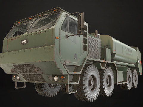 Heavy Military Truck V1 - Tanker Model 3D