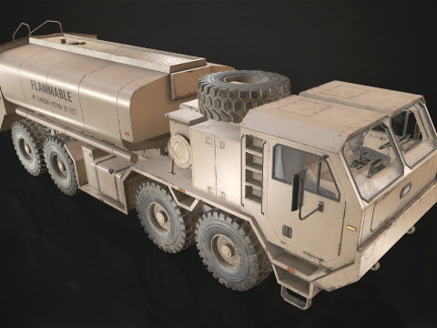 Heavy Military Truck V1 - Tanker Model 3D