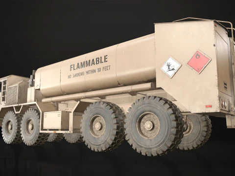 भारी सैन्य ट्रक V1 - टैंकर 3D मॉडल