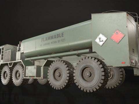 Heavy Military Truck V1 - Tanker Model 3D