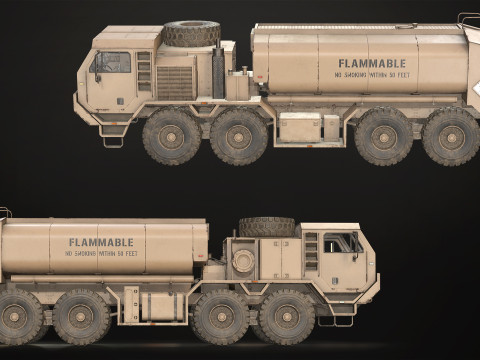 Heavy Military Truck V1 - Tanker Model 3D