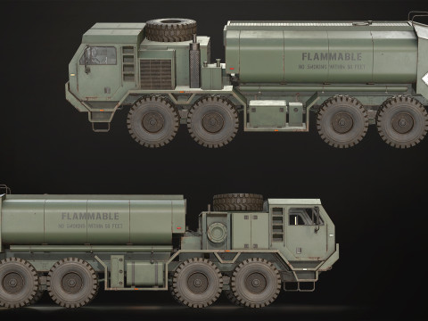 Heavy Military Truck V1 - Tanker Model 3D