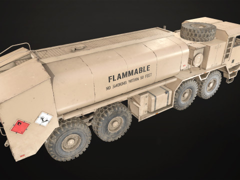 Heavy Military Truck V1 - Tanker Model 3D