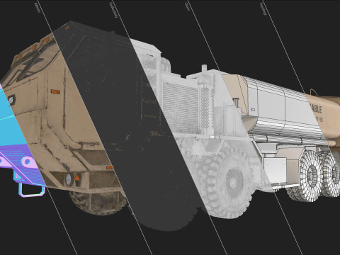 Heavy Military Truck V1 - Tanker Model 3D