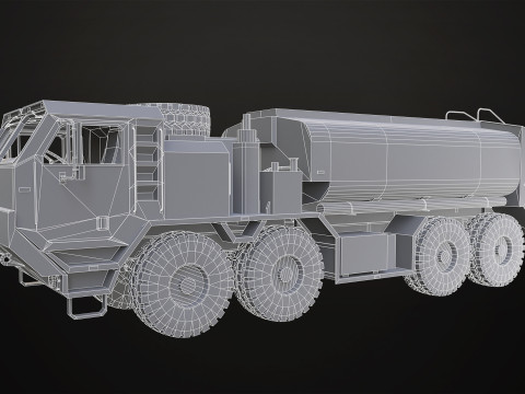 Heavy Military Truck V1 - Tanker Model 3D