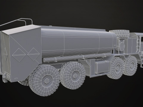 Heavy Military Truck V1 - Tanker Model 3D