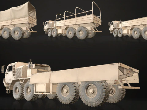 Heavy Military Truck V1 - Cargo 3D Model