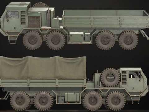 Heavy Military Truck V1 - Cargo 3D Model