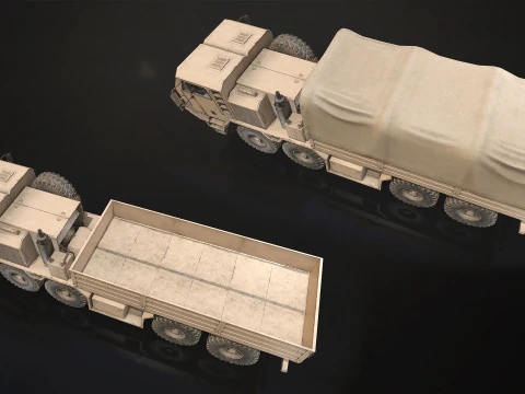 Heavy Military Truck V1 - Cargo 3D Model